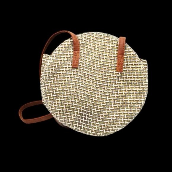 Bohemian Straw Canteen Circle Bag - Picture 2 of 6